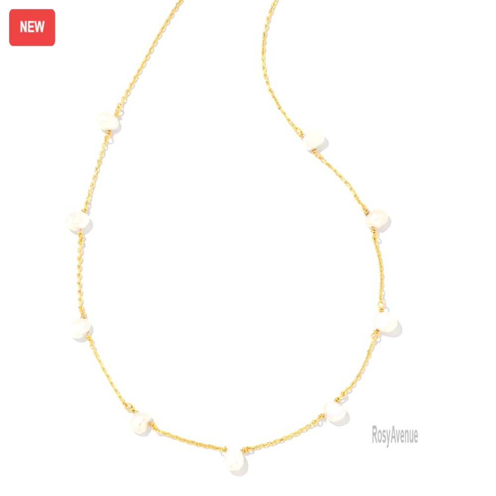 14k Gold-Plated Pearl Strand Necklace, 16" Chain With 3" Extender, 9 Freshwater